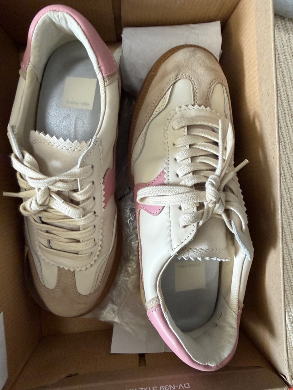 Dolce Vita Notice Sneakers Cream and Pink - Picture 5 of 6